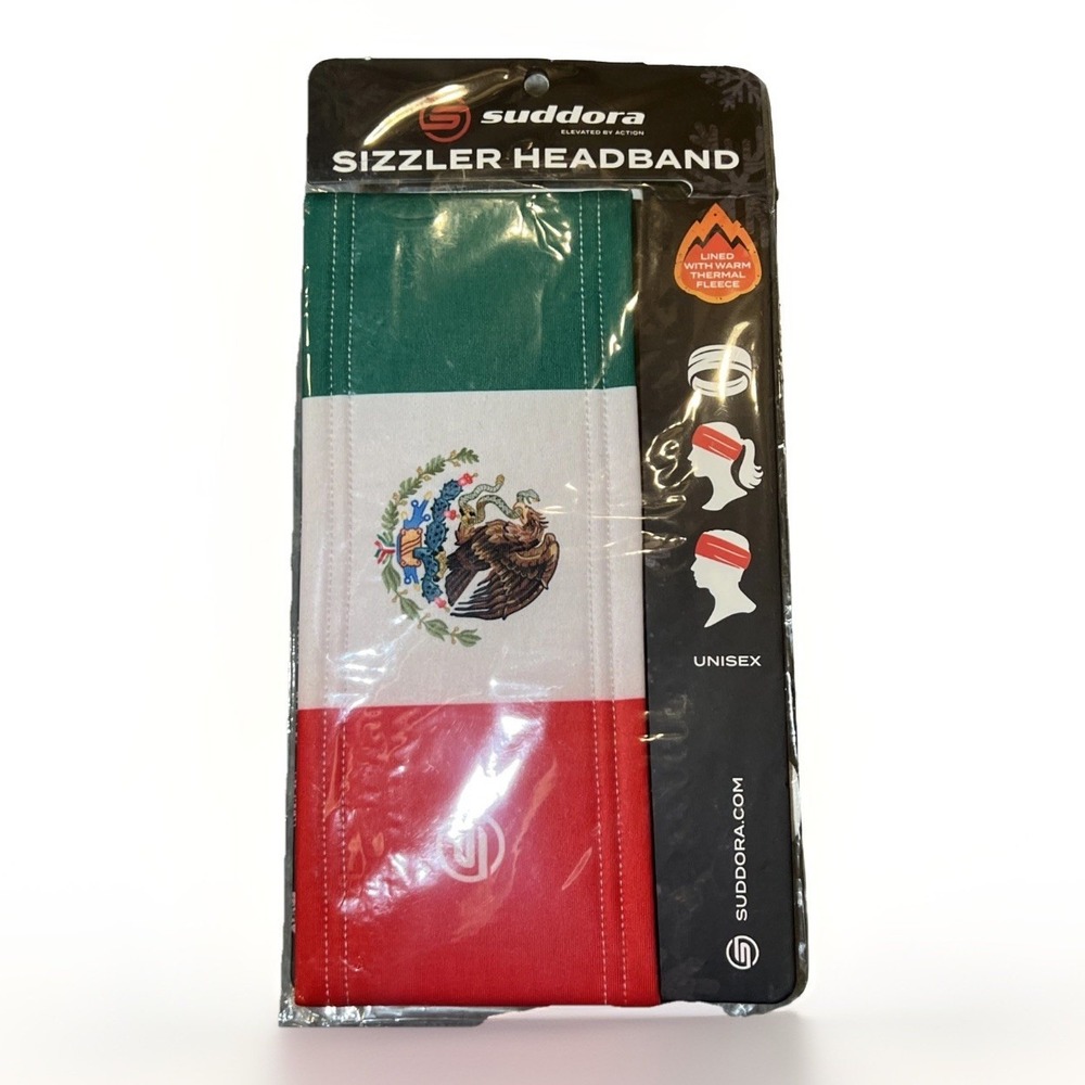 Suddora Mexico Headband Stretch Lined Sizzler Thermal Fleece Unisex 10x4‎ New